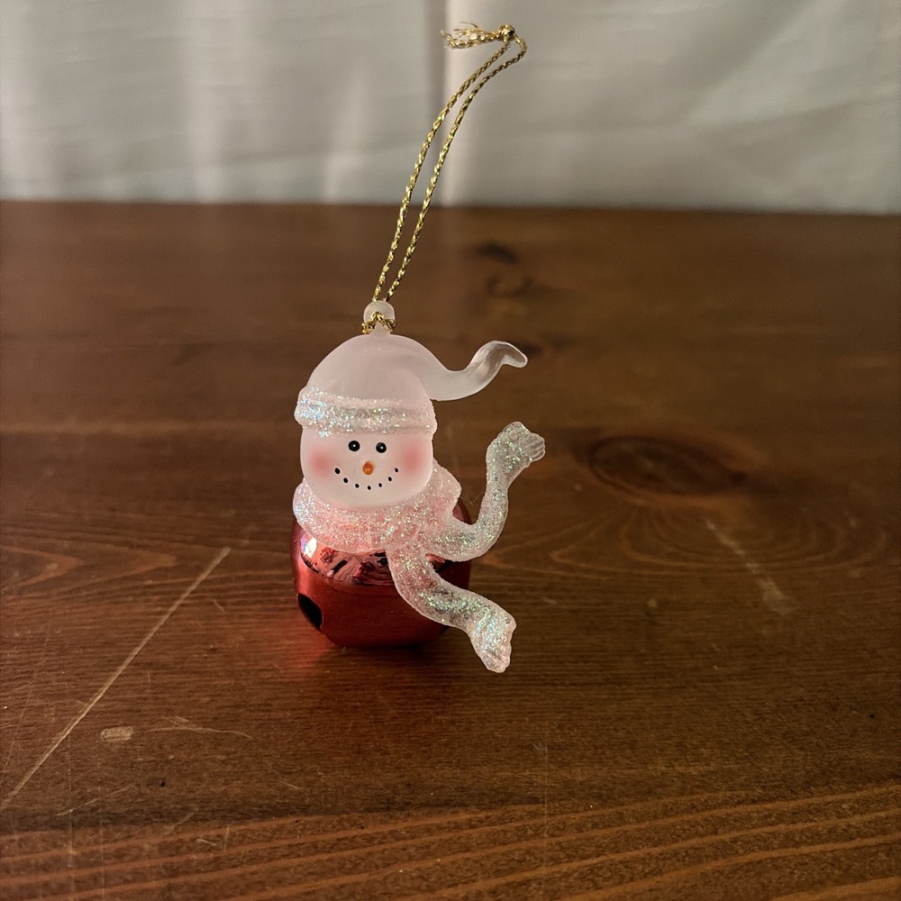 Vtg JINGLE BUDDIES Snowman Christmas‎ Bell ORNAMENT by Roman 2002 DECEMBER
